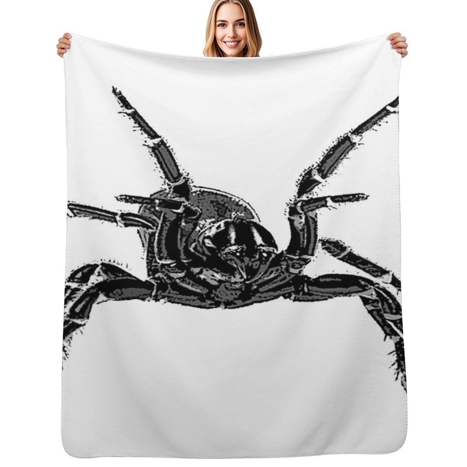 3D Printing Web - Creepy Funnel-Web Spider Throw Blanket No