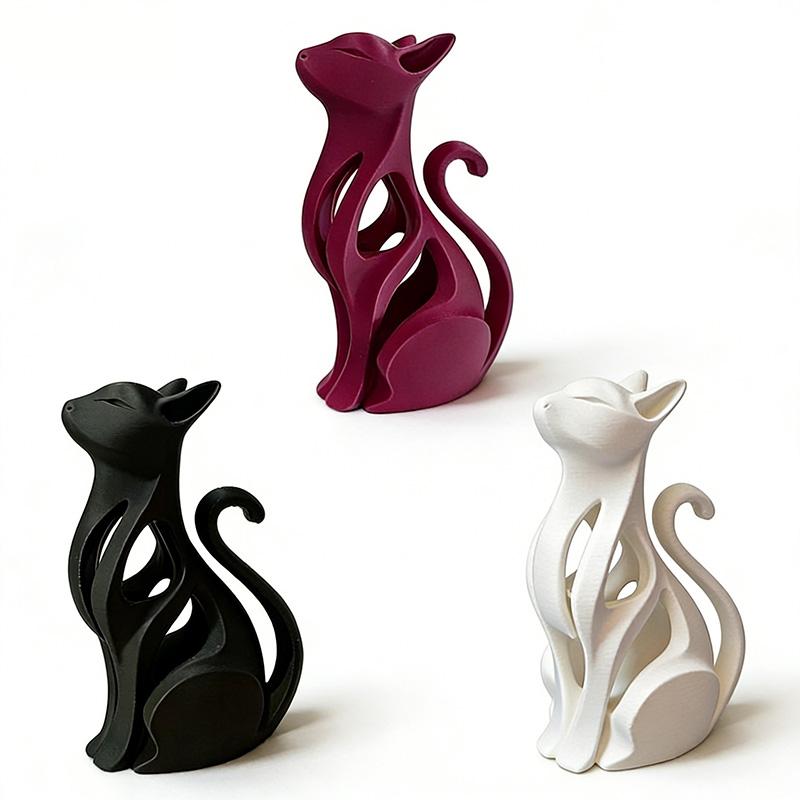 3D Printing Mockup - Modern Art Cat Statue 3D Printing