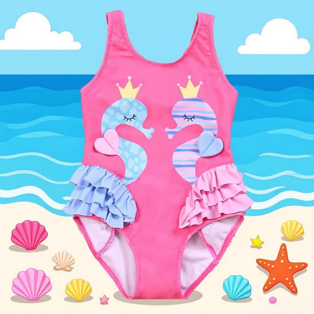 3D Printing Ideas - Trendy Girls Seahorse Swimsuit Pink 3D
