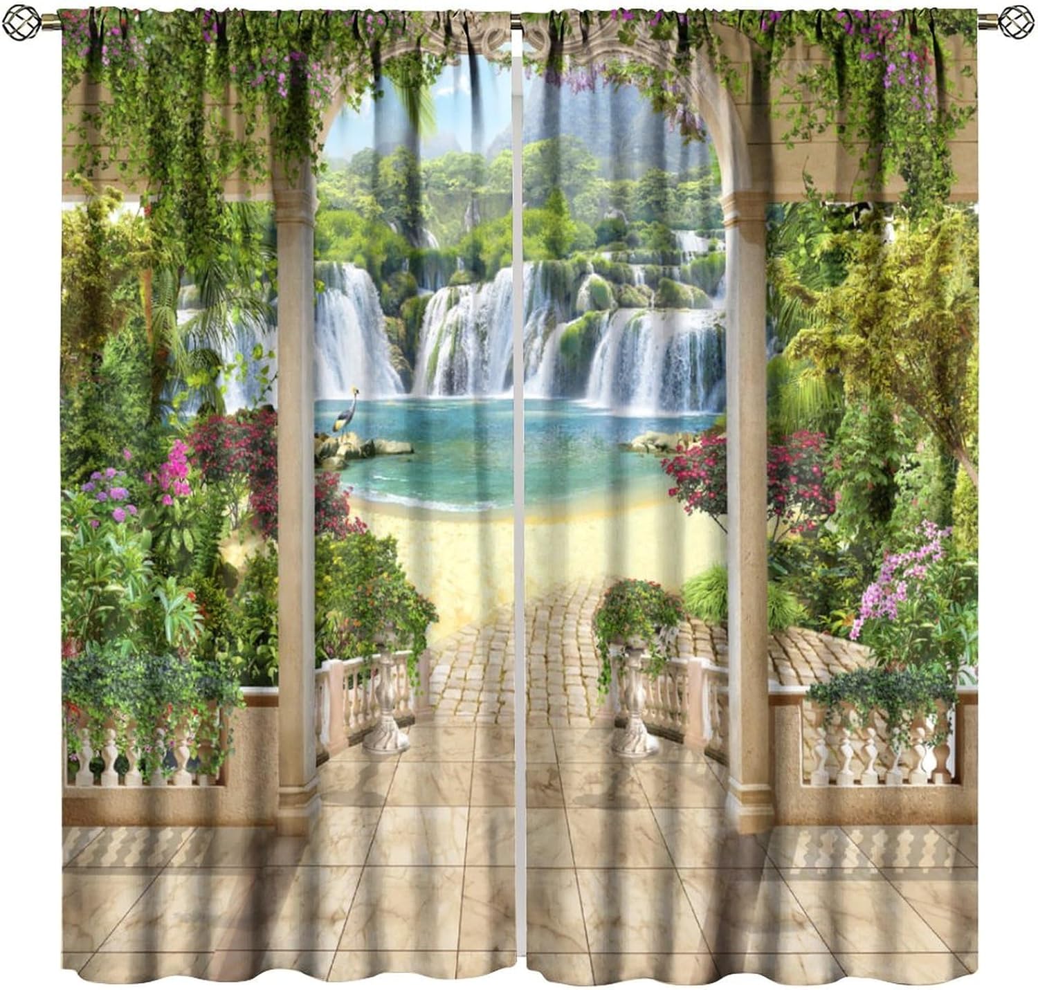 3D Printing Cafe - 3D Waterfall Curtain Tropical Garden Archway