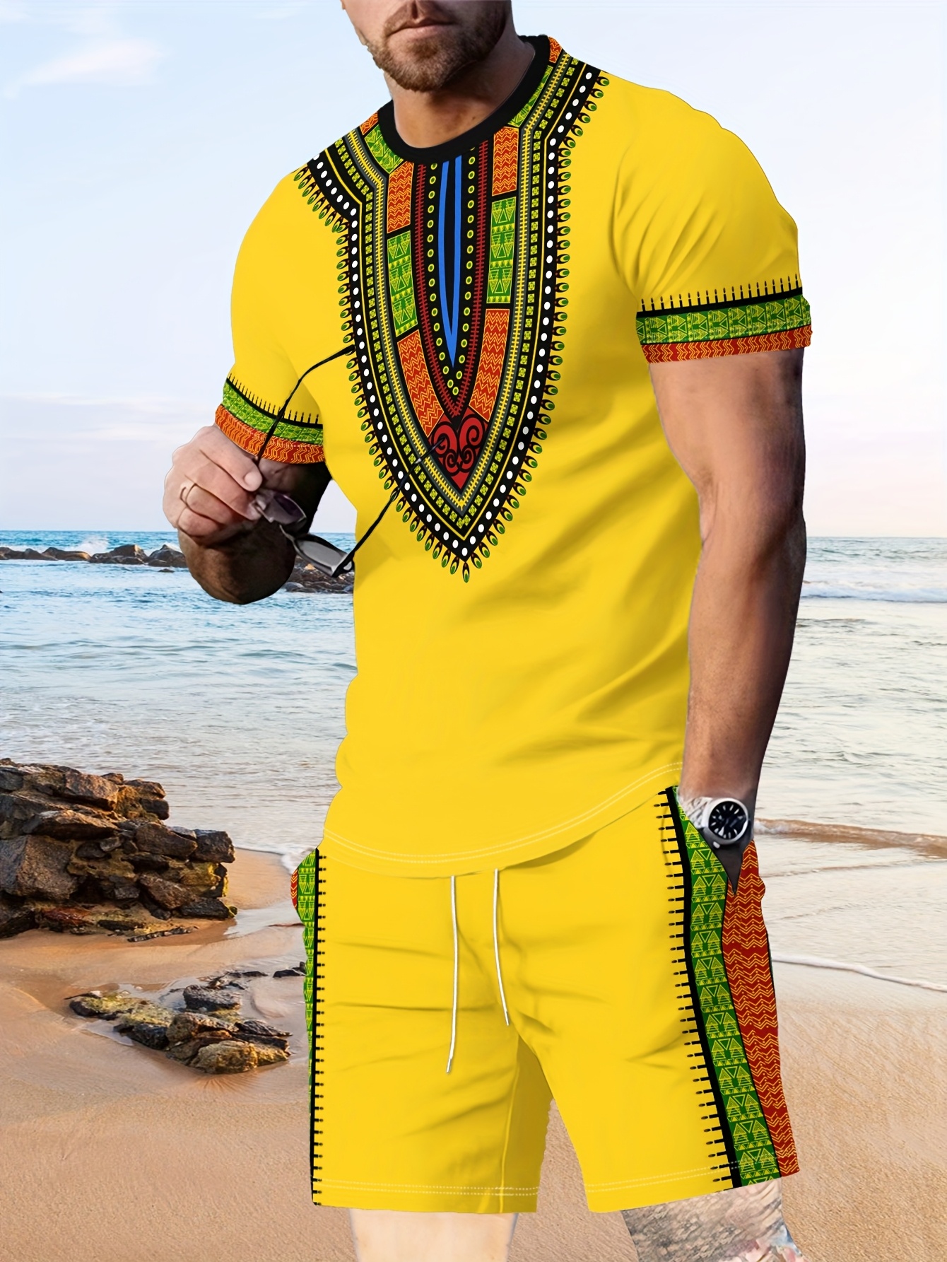 3D Printing Service - New Men's Suits African Dashiki Paisley
