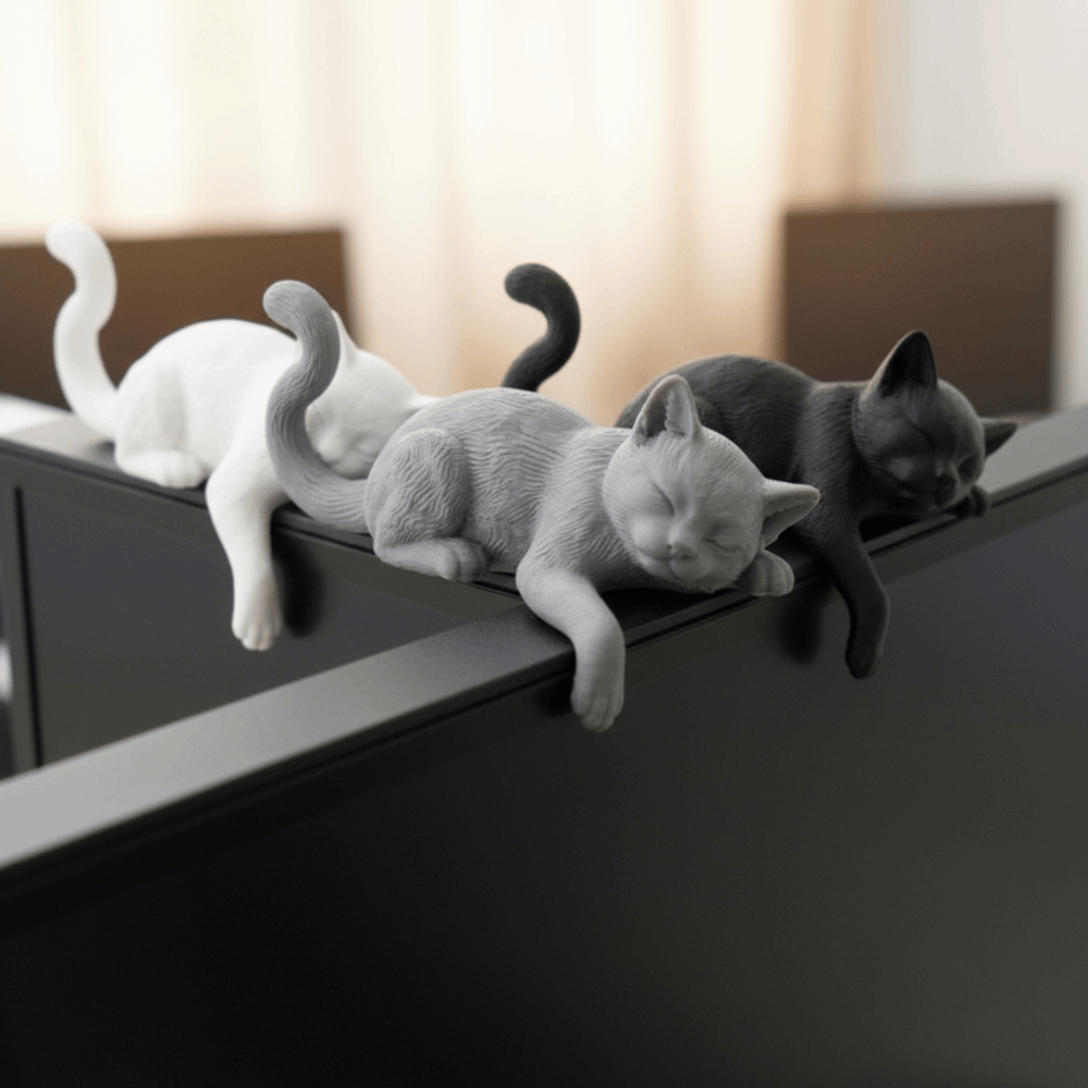 3D Printing Mockup - Unique Cute Desk Cat Decorations 3D