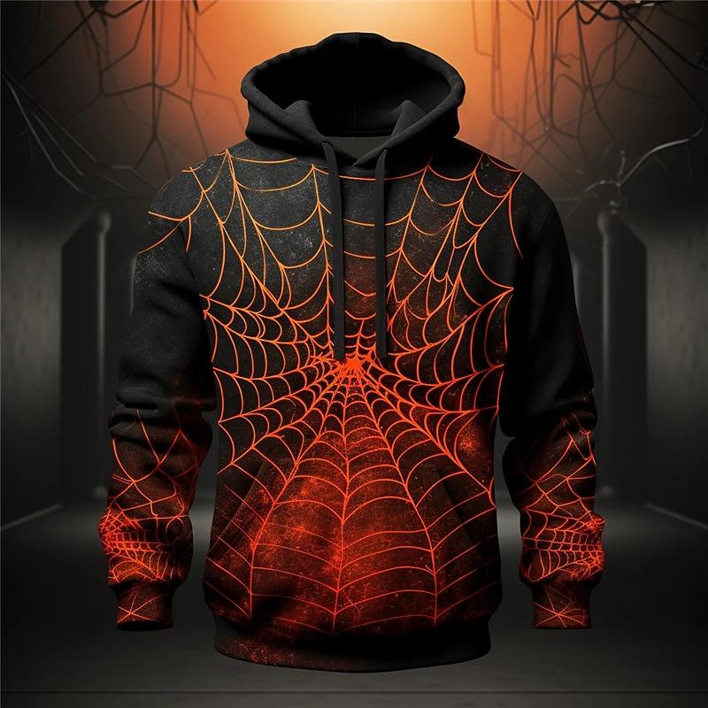 3D Printing Web - Men's Autumn Hooded Sweatshirt Halloween 3D