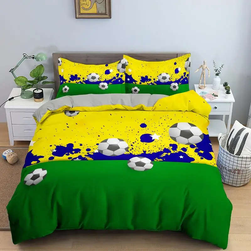 3D Printing Quilting - 3D Football Bedding Set Soccer Duvet