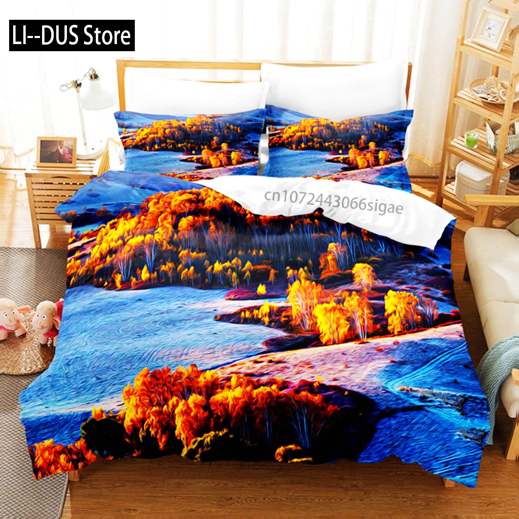 Landscape Painting Bedding Set - 3D Printing Ideas recension och pris
