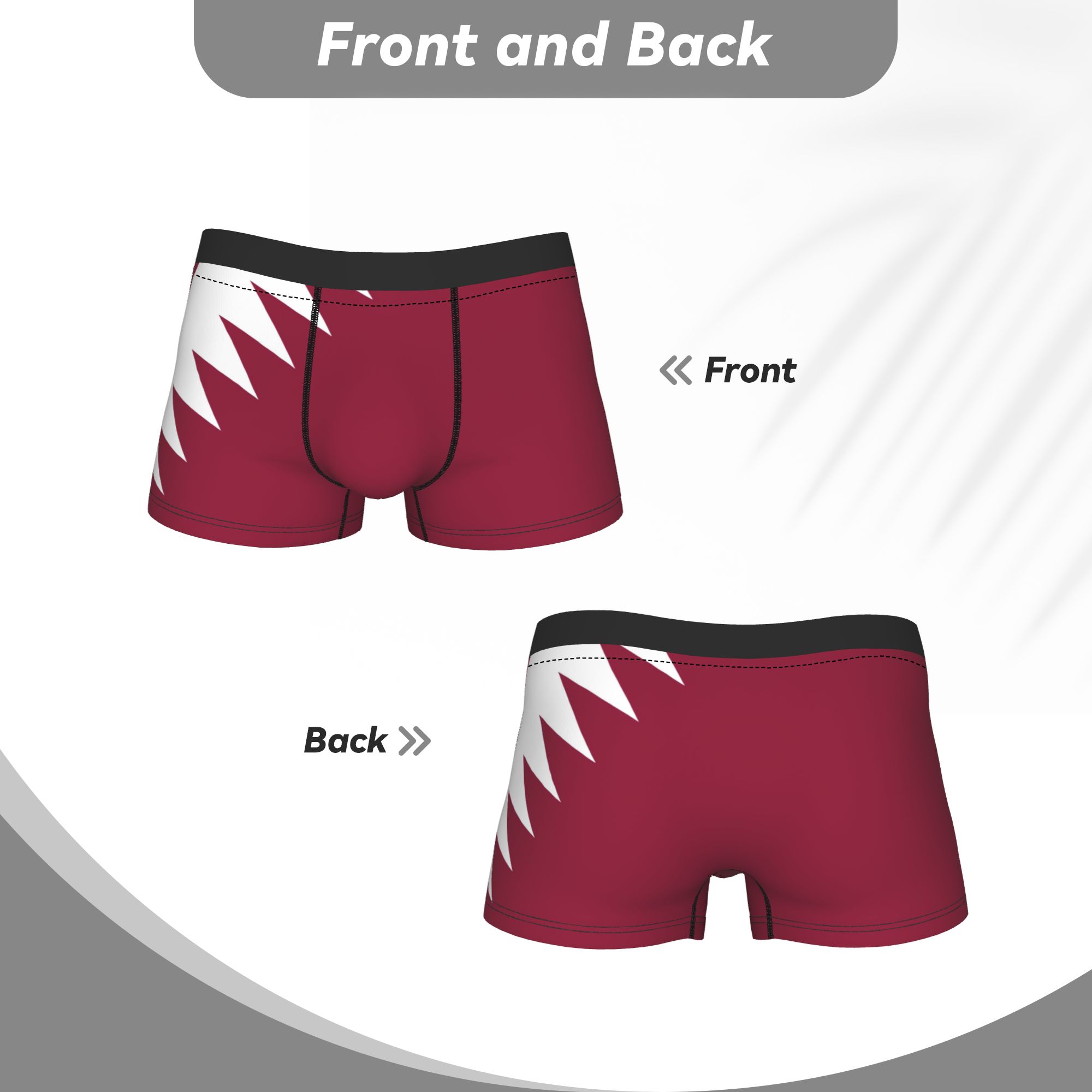Qatar Flag Emblem Underwear  N - 3D Printing Qatar recension och pris