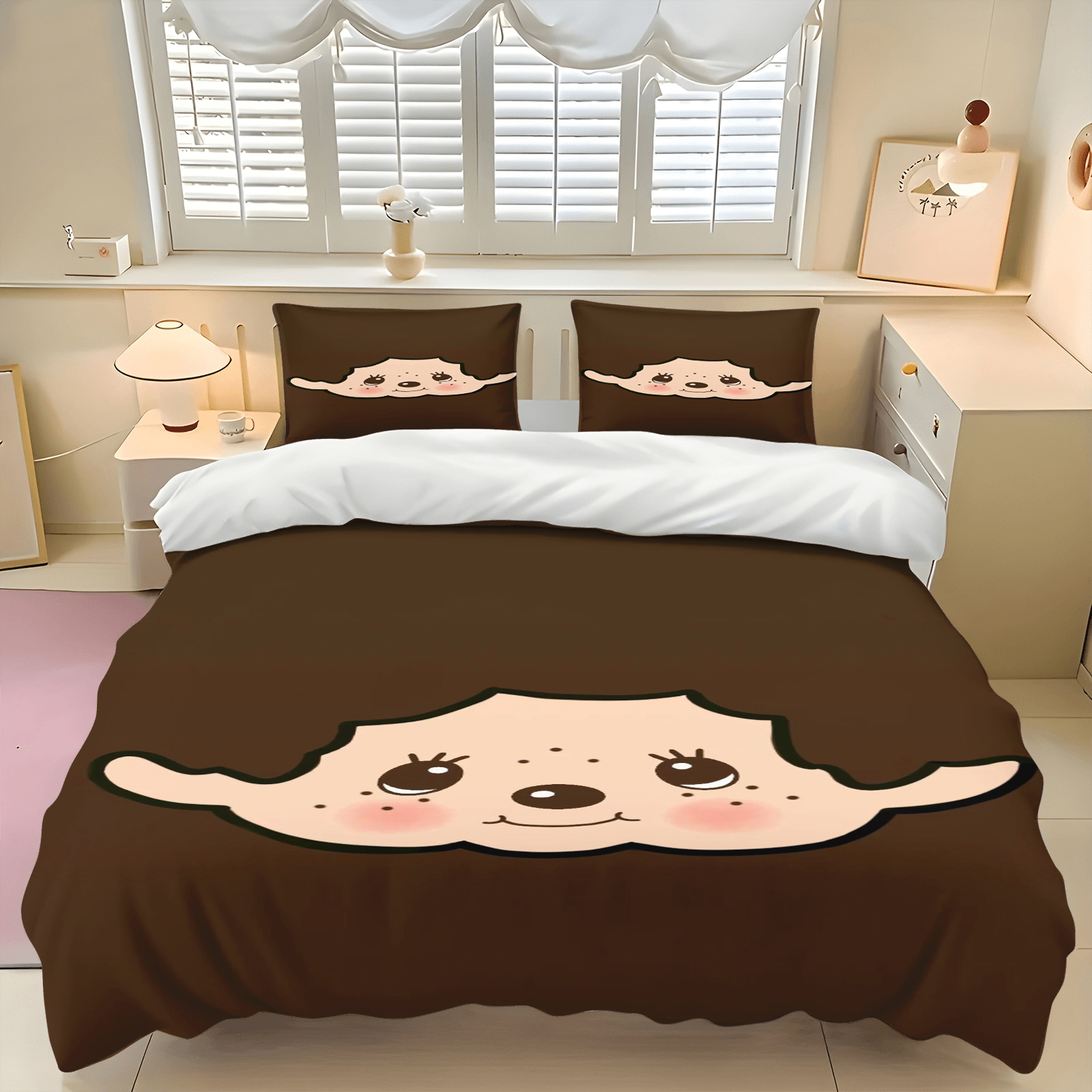 Cute Monchhichi Duvet Cover Se - 3D Printing Quilting recension och pris