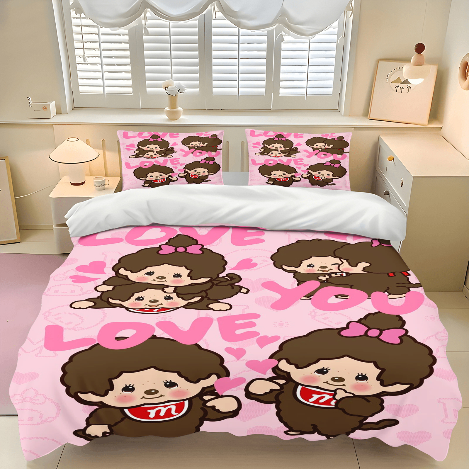 Cute Monchhichi Duvet Cover Se - 3D Printing Quilting recension och pris