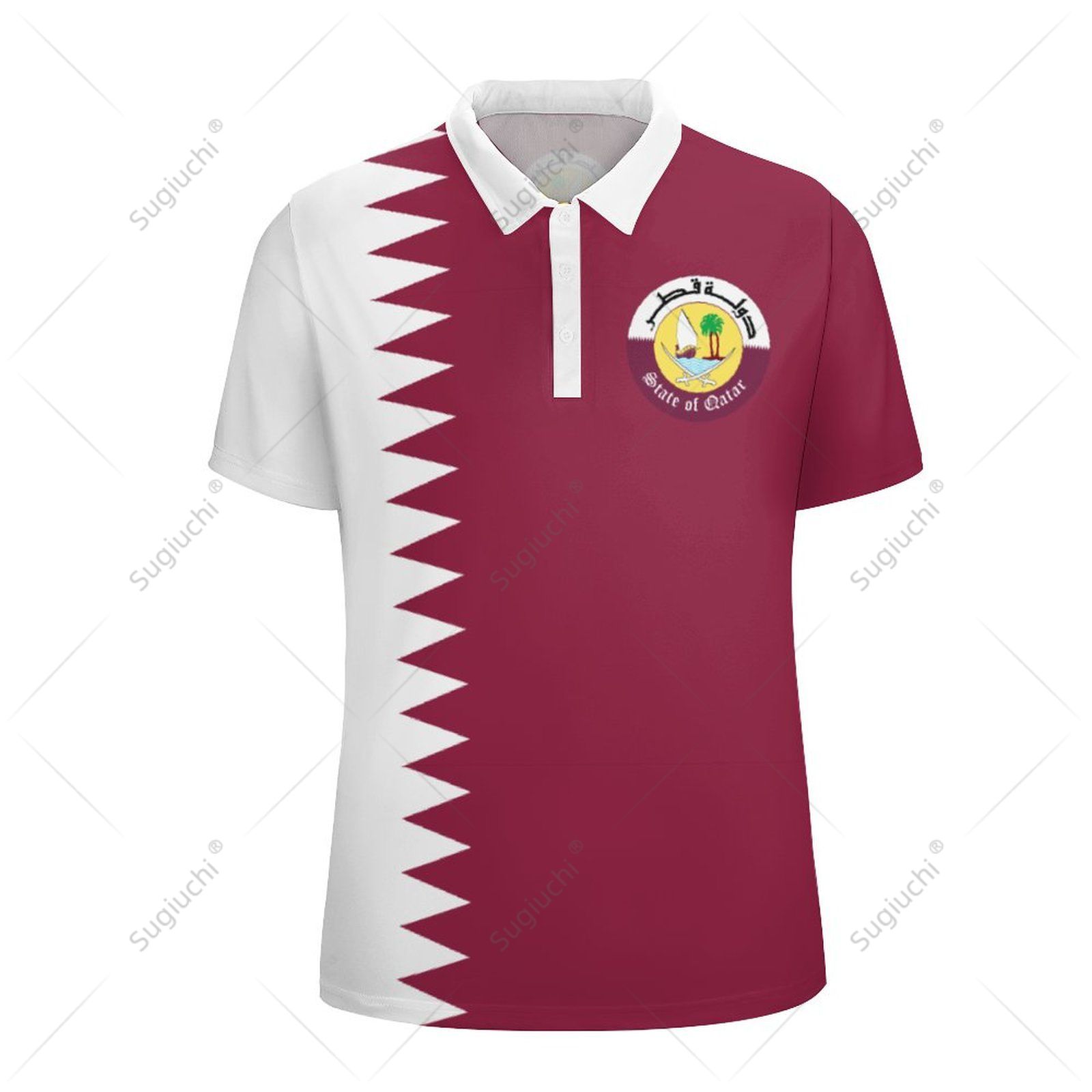 Unisex Polo Shirt Qatar Flag 3 - 3D Printing Qatar recension och pris