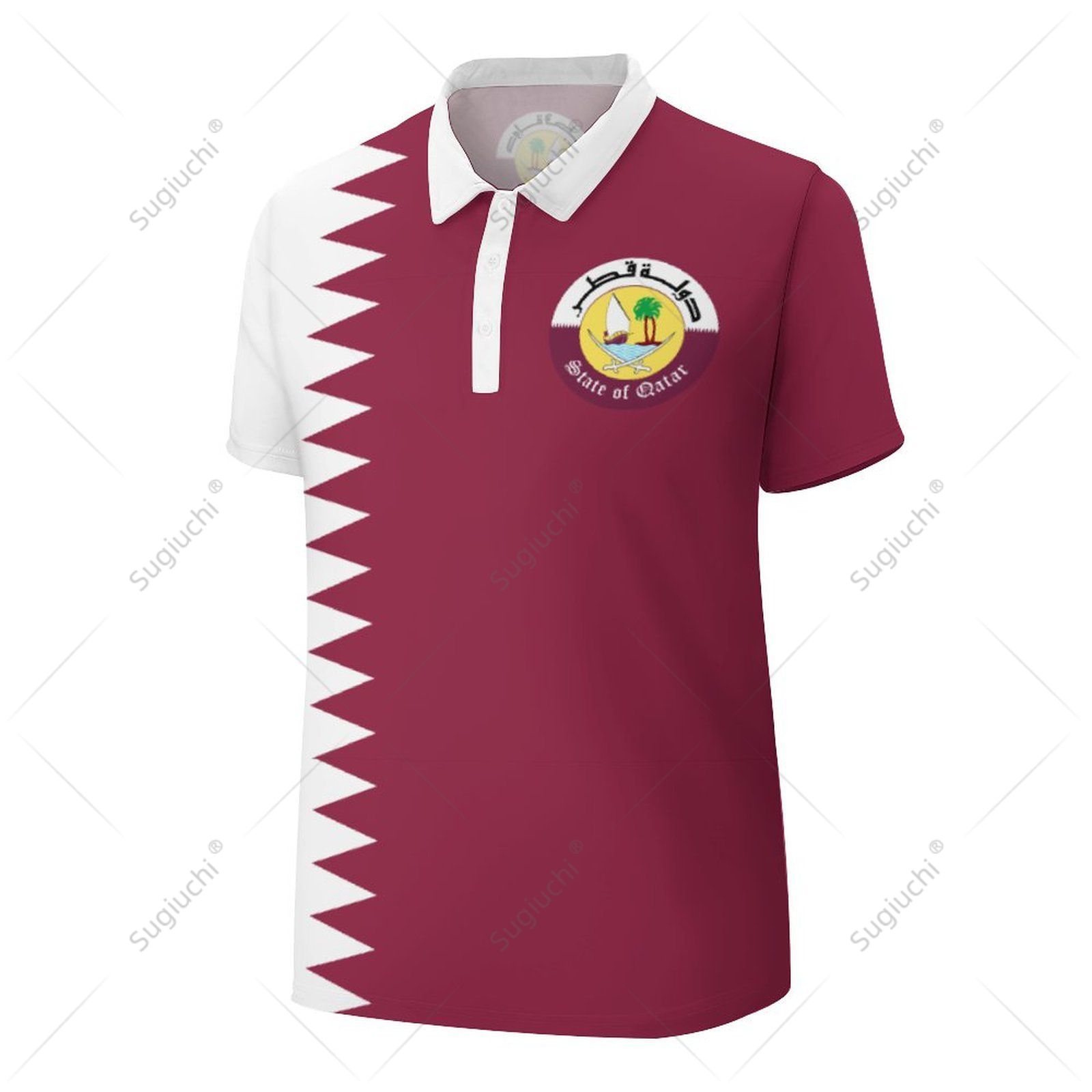 Unisex Polo Shirt Qatar Flag 3 - 3D Printing Qatar recension och pris