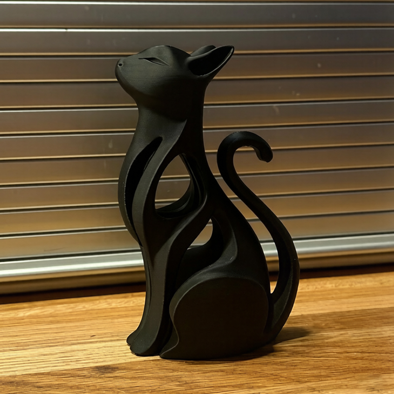 Modern Art Cat Statue 3D Print - 3D Printing Mockup recension och pris