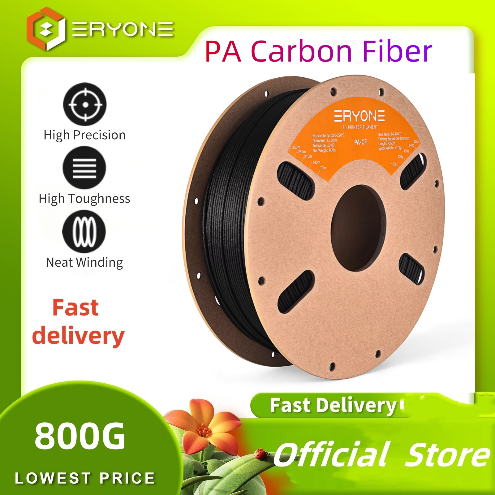 ERYONE 800G Nylon Carbon Fiber - 3D Printing Nylon Filament recension och pris