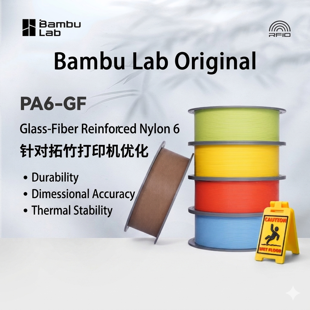 Bambu Lab Original PA6-GF Glas - 3D Printing Nylon Filament recension och pris
