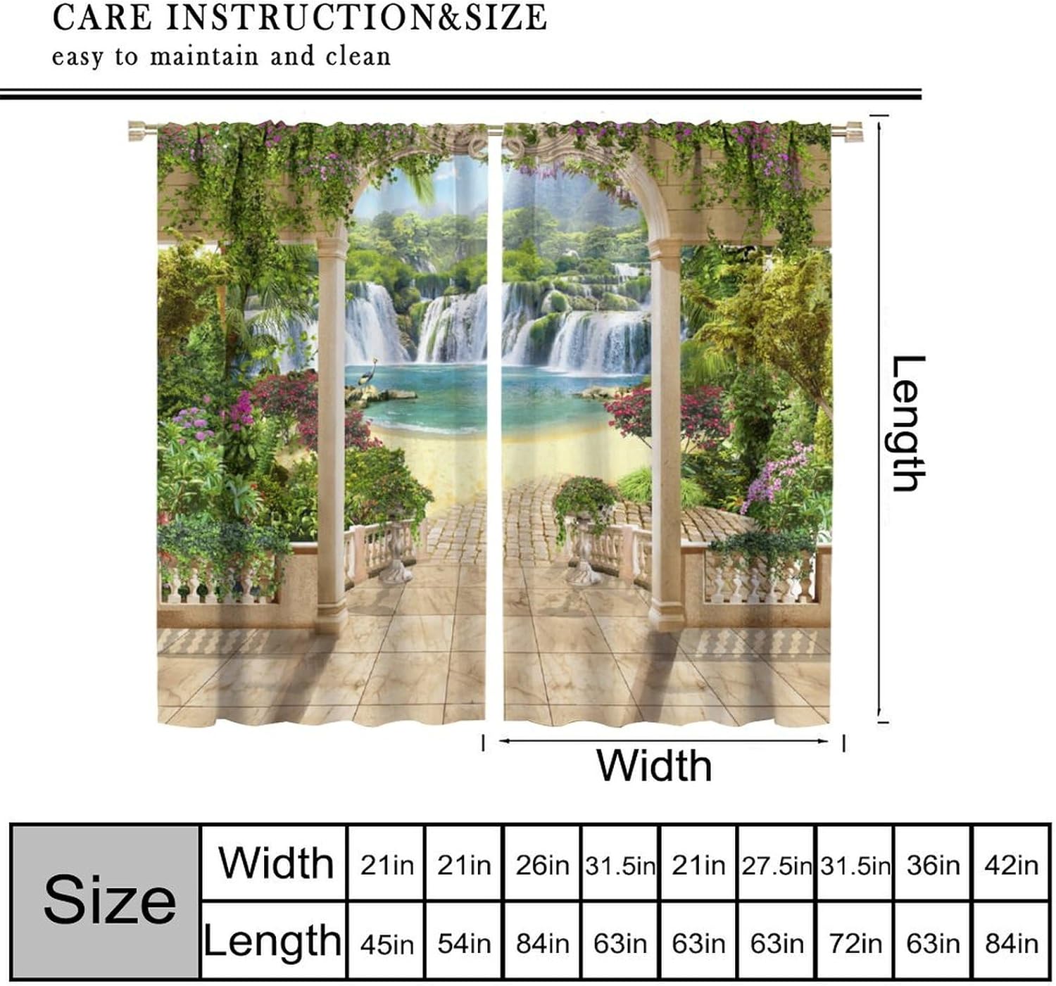 3D Waterfall Curtain Tropical  - 3D Printing Cafe recension och pris