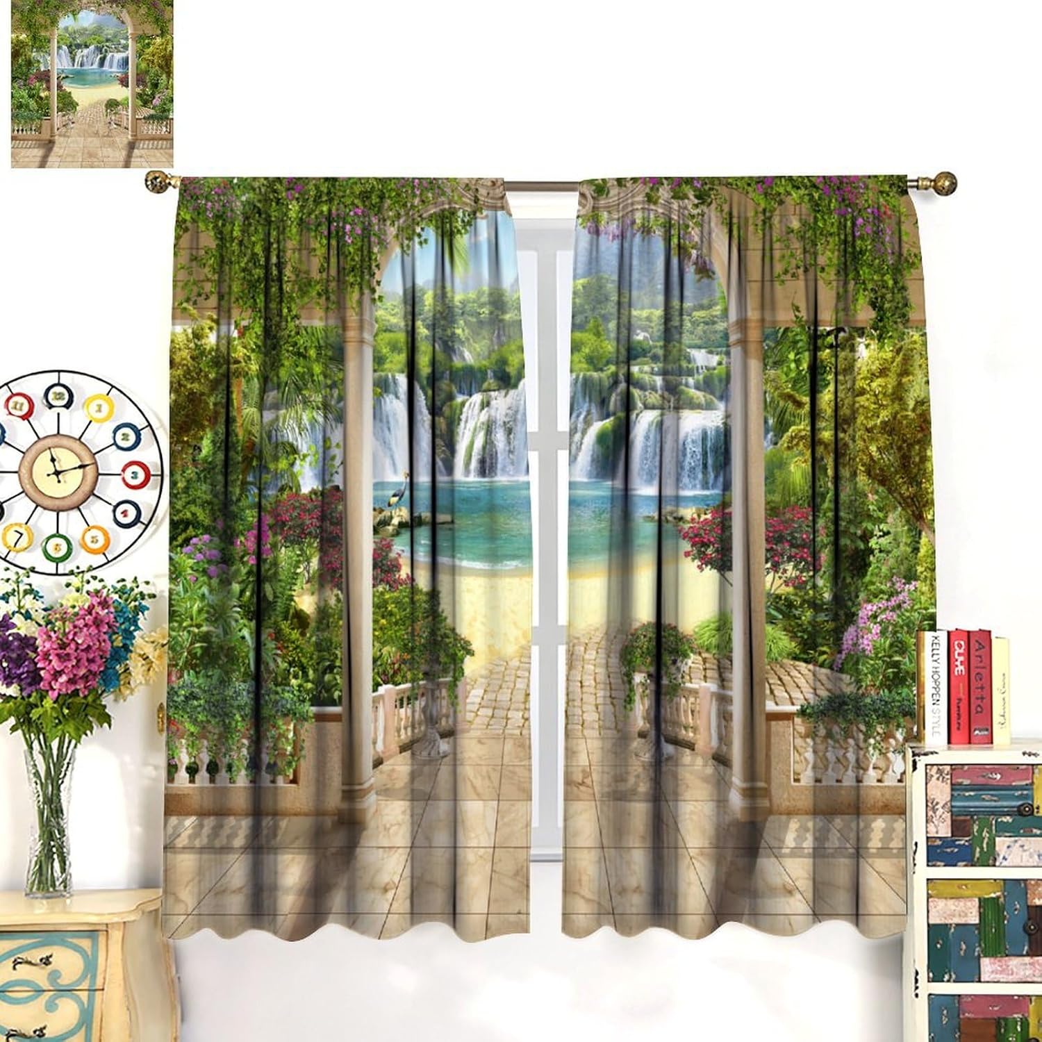 3D Waterfall Curtain Tropical  - 3D Printing Cafe recension och pris