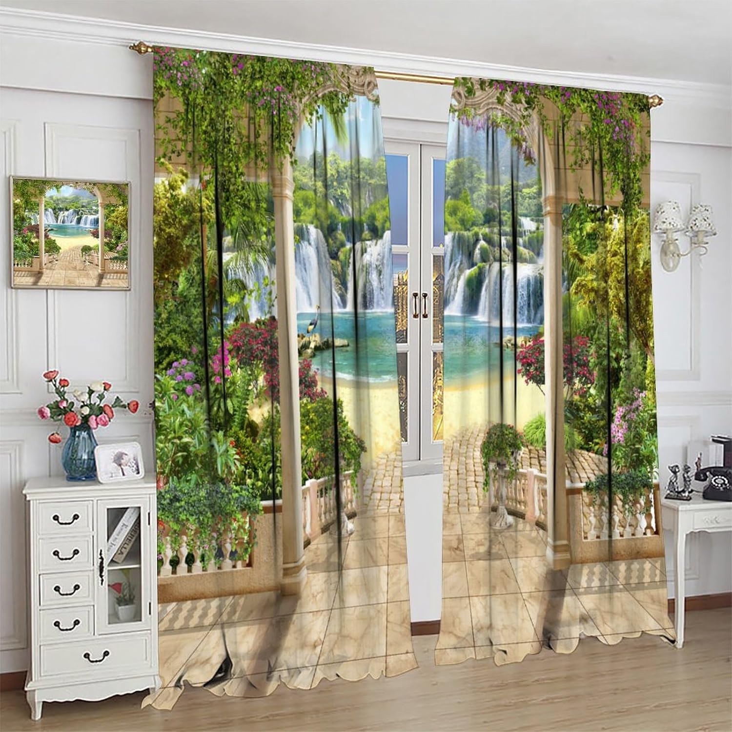 3D Waterfall Curtain Tropical  - 3D Printing Cafe recension och pris