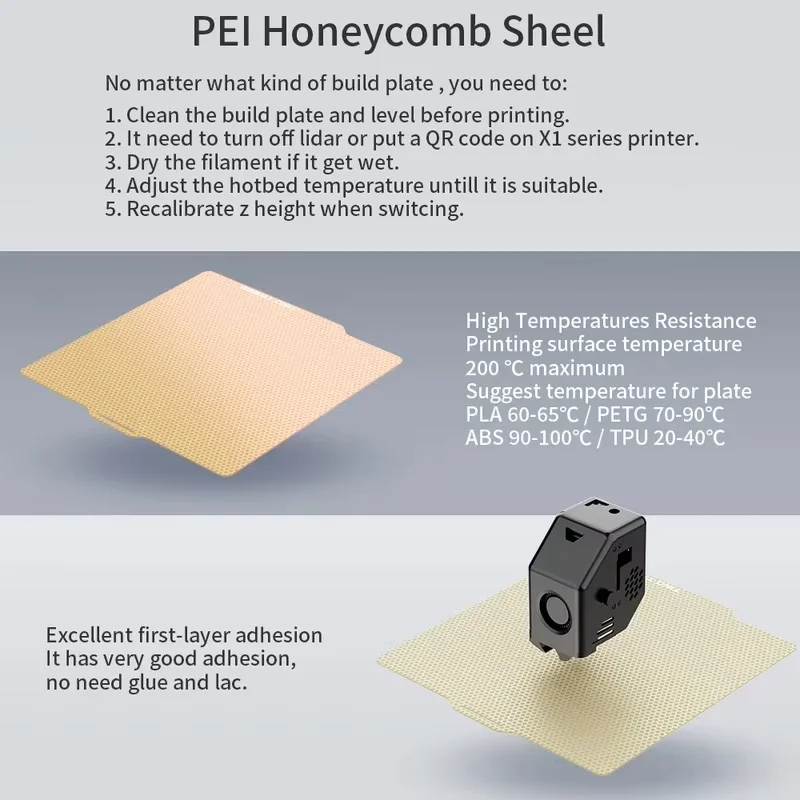 For Bambu Lab PEI Honeycomb Sh - 3D Printing X1 Carbon recension och pris