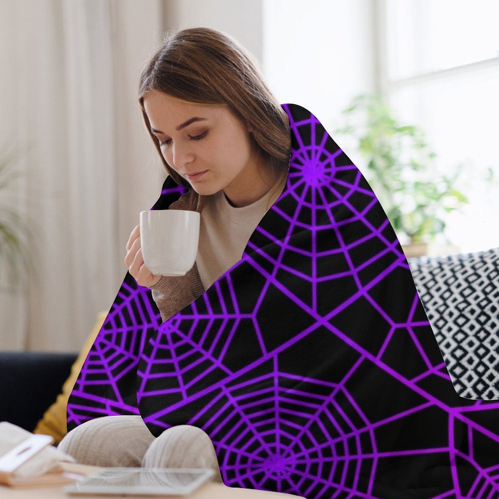 Spider webs Throw Blanket Ligh - 3D Printing Web recension och pris