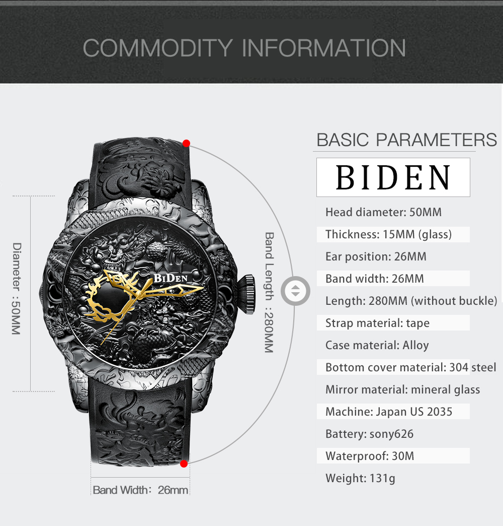 Luxury Gold Dragon Sculpture W - 3D Printing Watch recension och pris