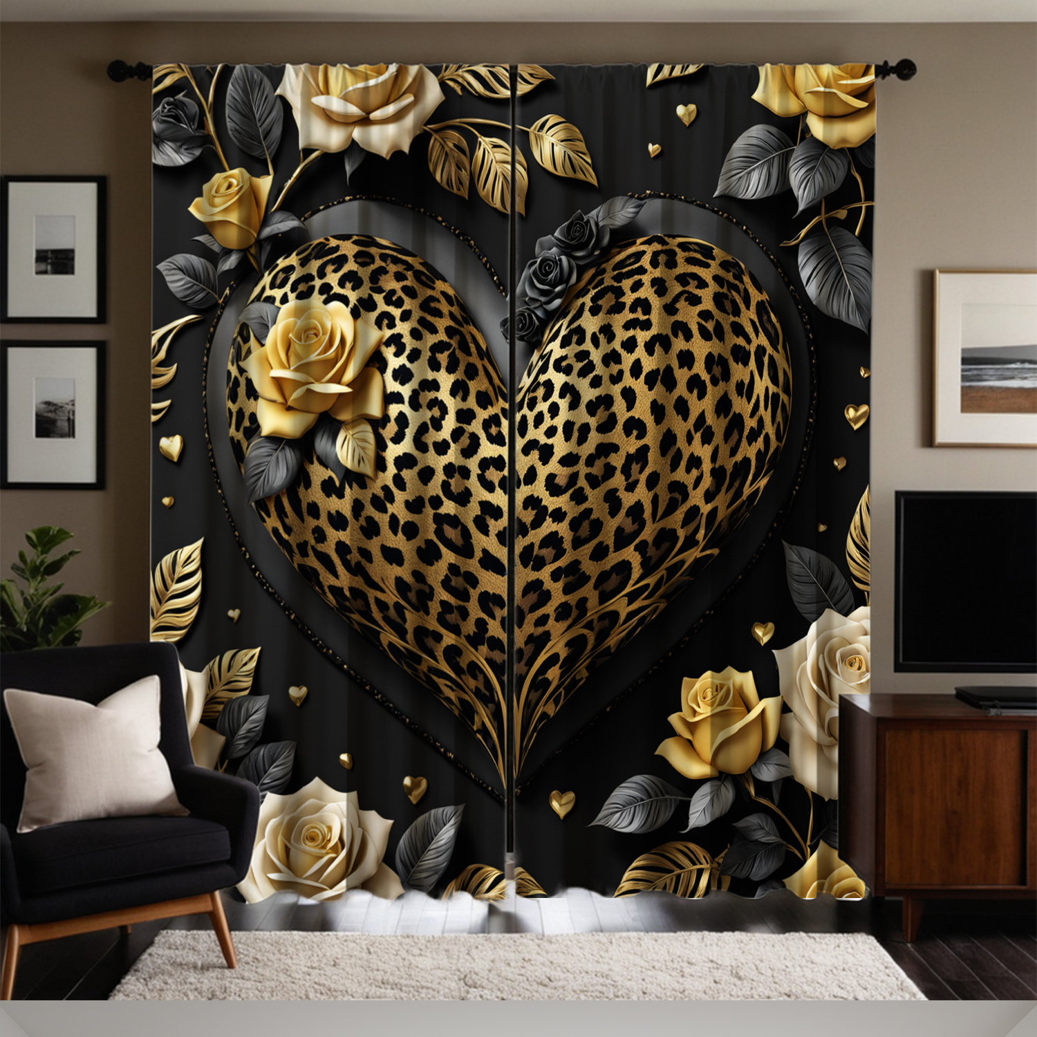 Gold Leopard Heart and Rose Cu - 3D Printing Cafe recension och pris