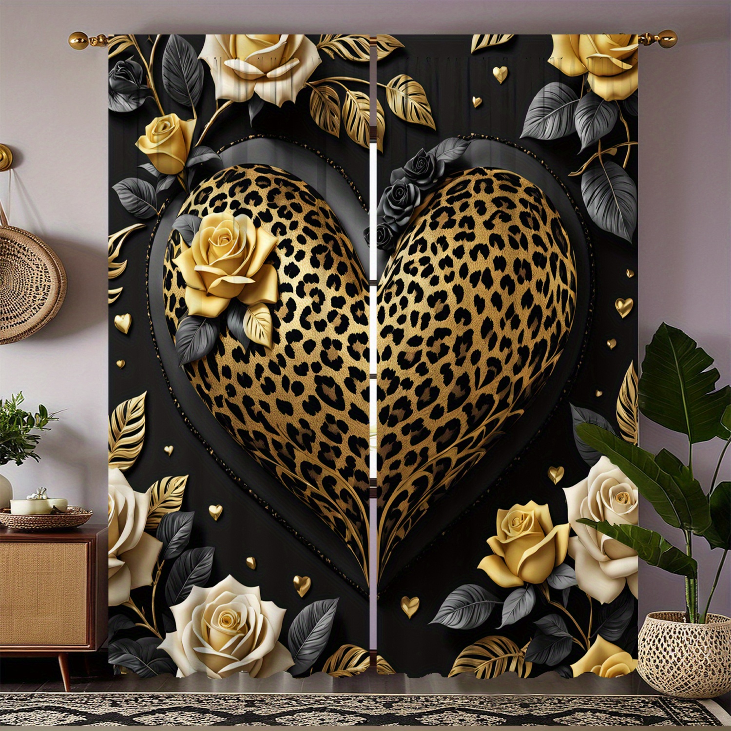Gold Leopard Heart and Rose Cu - 3D Printing Cafe recension och pris
