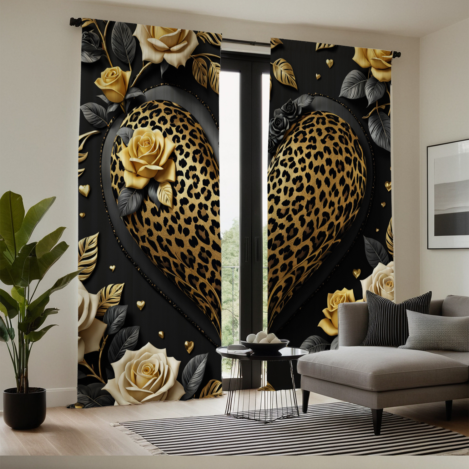 Gold Leopard Heart and Rose Cu - 3D Printing Cafe recension och pris