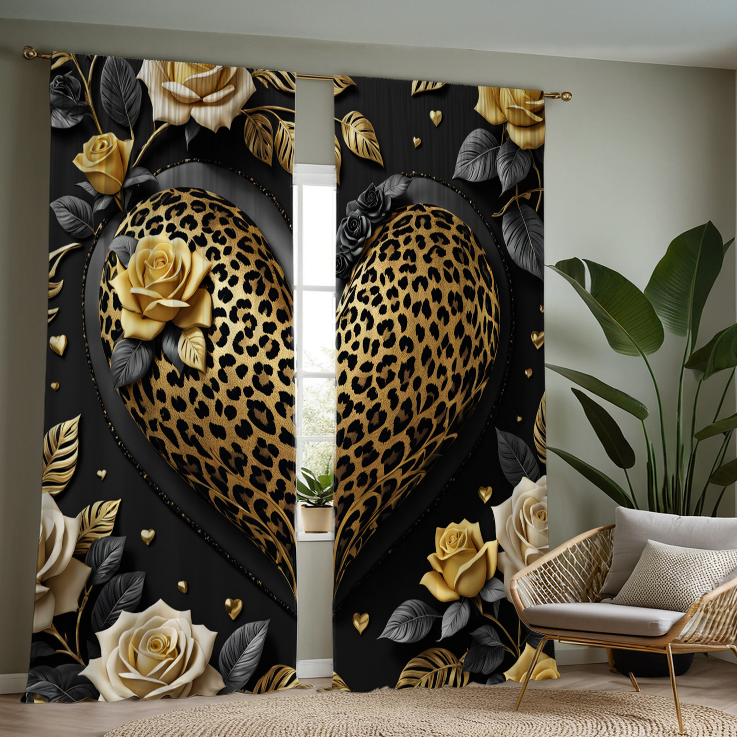 Gold Leopard Heart and Rose Cu - 3D Printing Cafe recension och pris