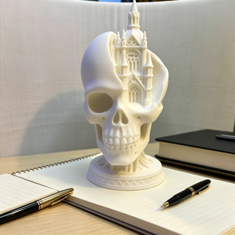 3D Printed Cathedral Skull Rel - 3D Printing Cafe recension och pris