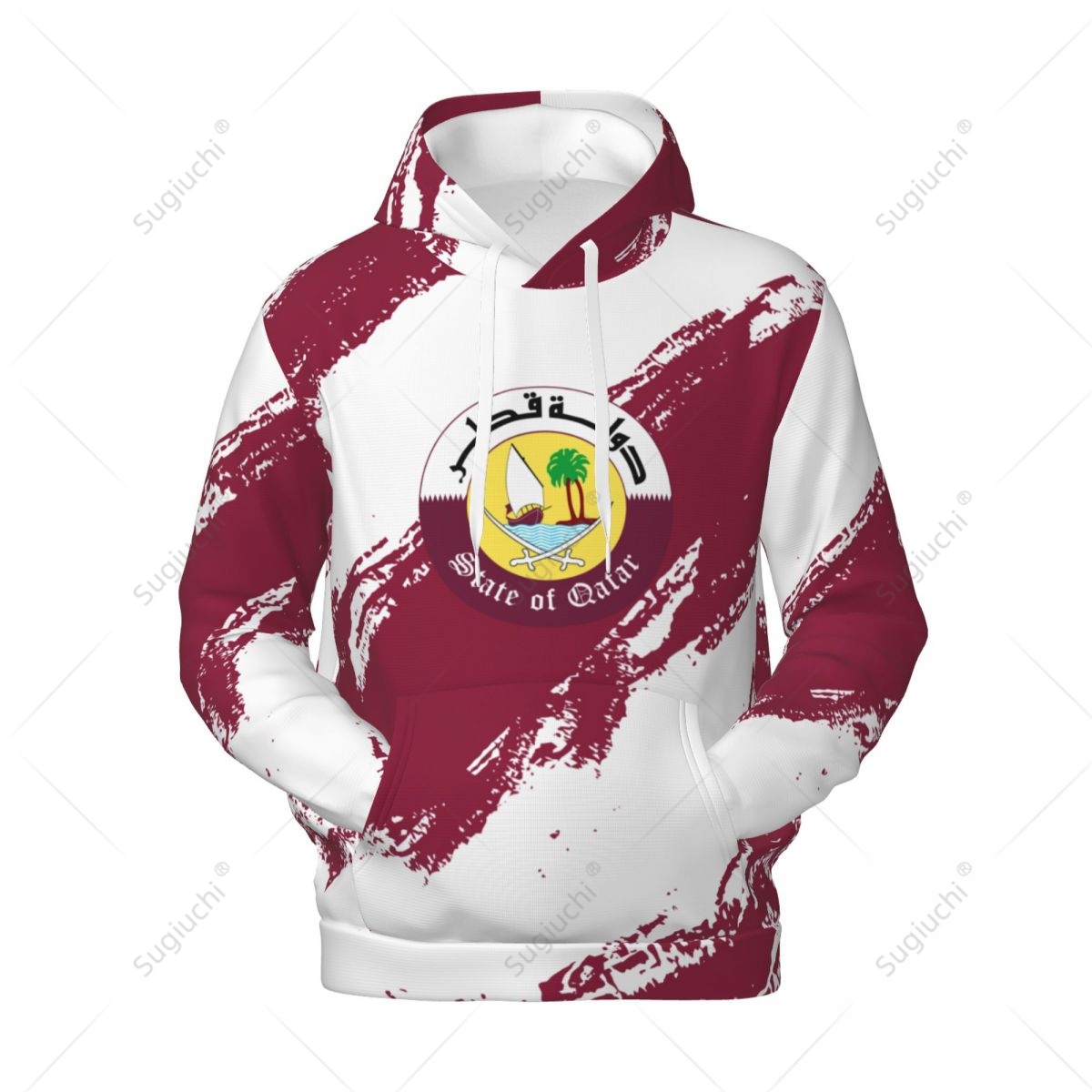 Unisex Qatar Flag Color Hoodie - 3D Printing Qatar recension och pris