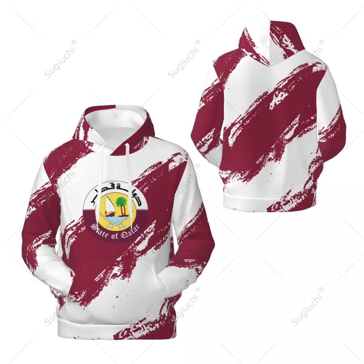 Unisex Qatar Flag Color Hoodie - 3D Printing Qatar recension och pris