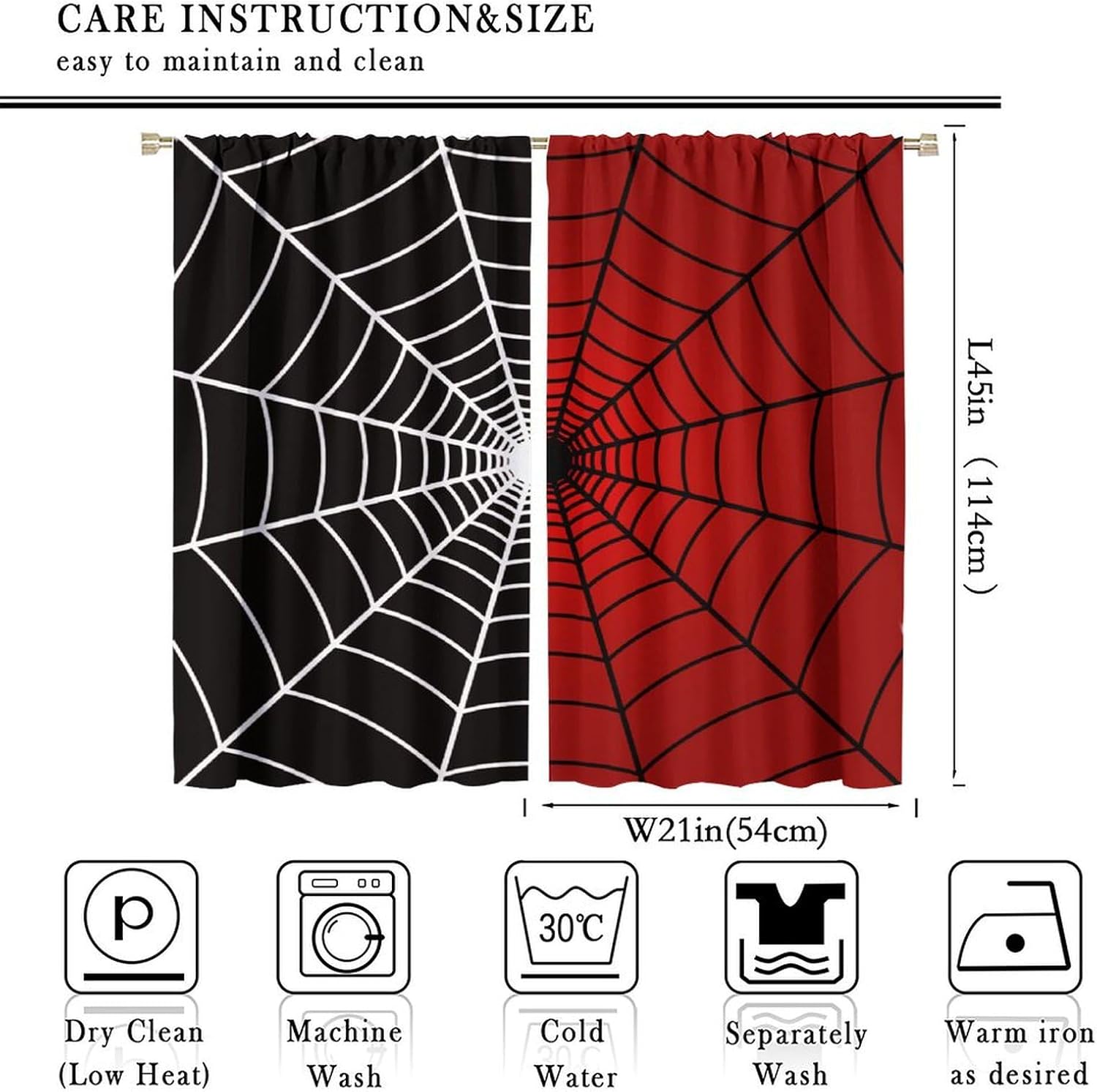Spider Web Window Curtains, Bl - 3D Printing Web recension och pris