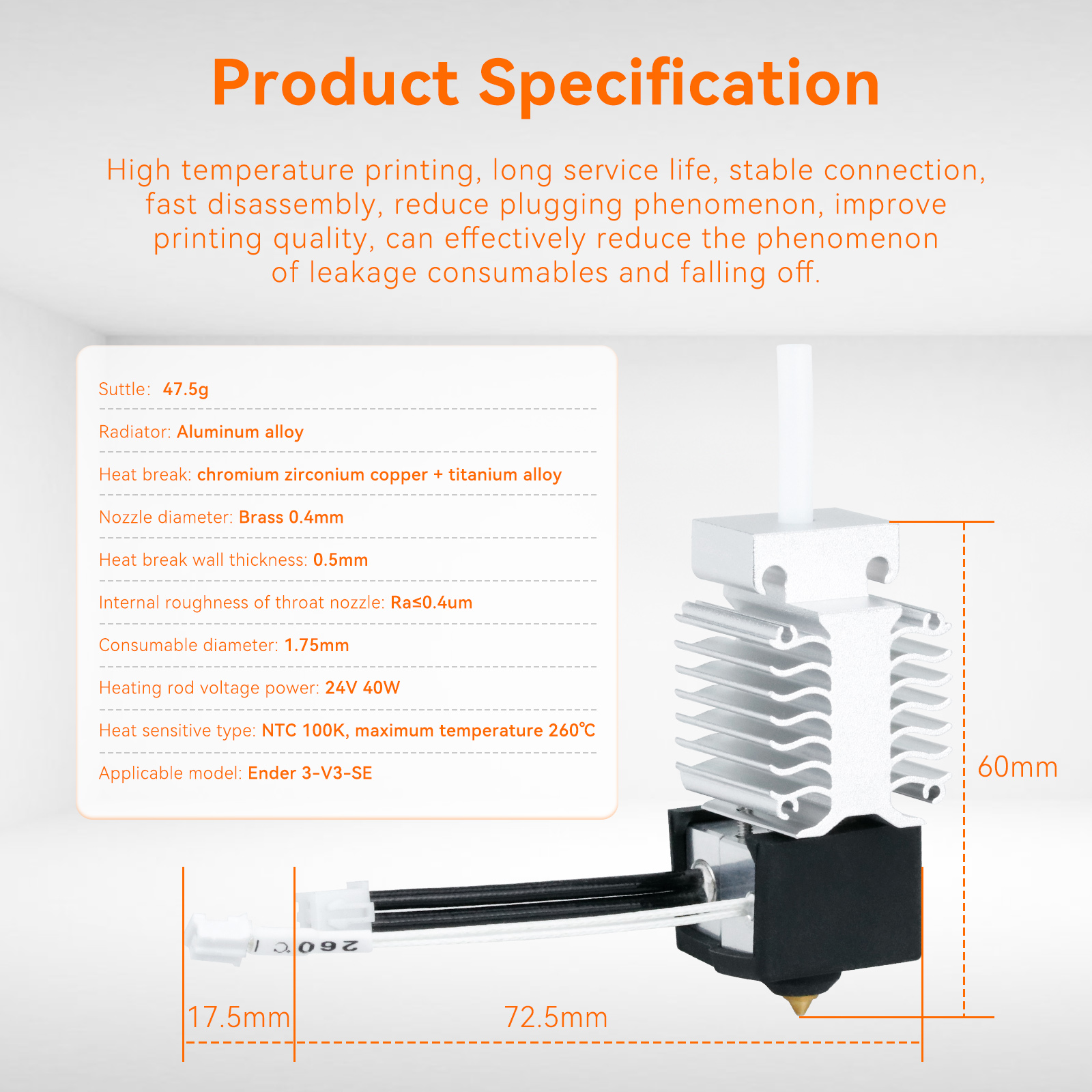Hotend Kit For Ender 3 V3 SE T - 3D Printing Ender recension och pris