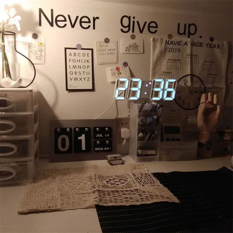 3D LED Digital Clock Wall Deco - 3D Printing Watch recension och pris