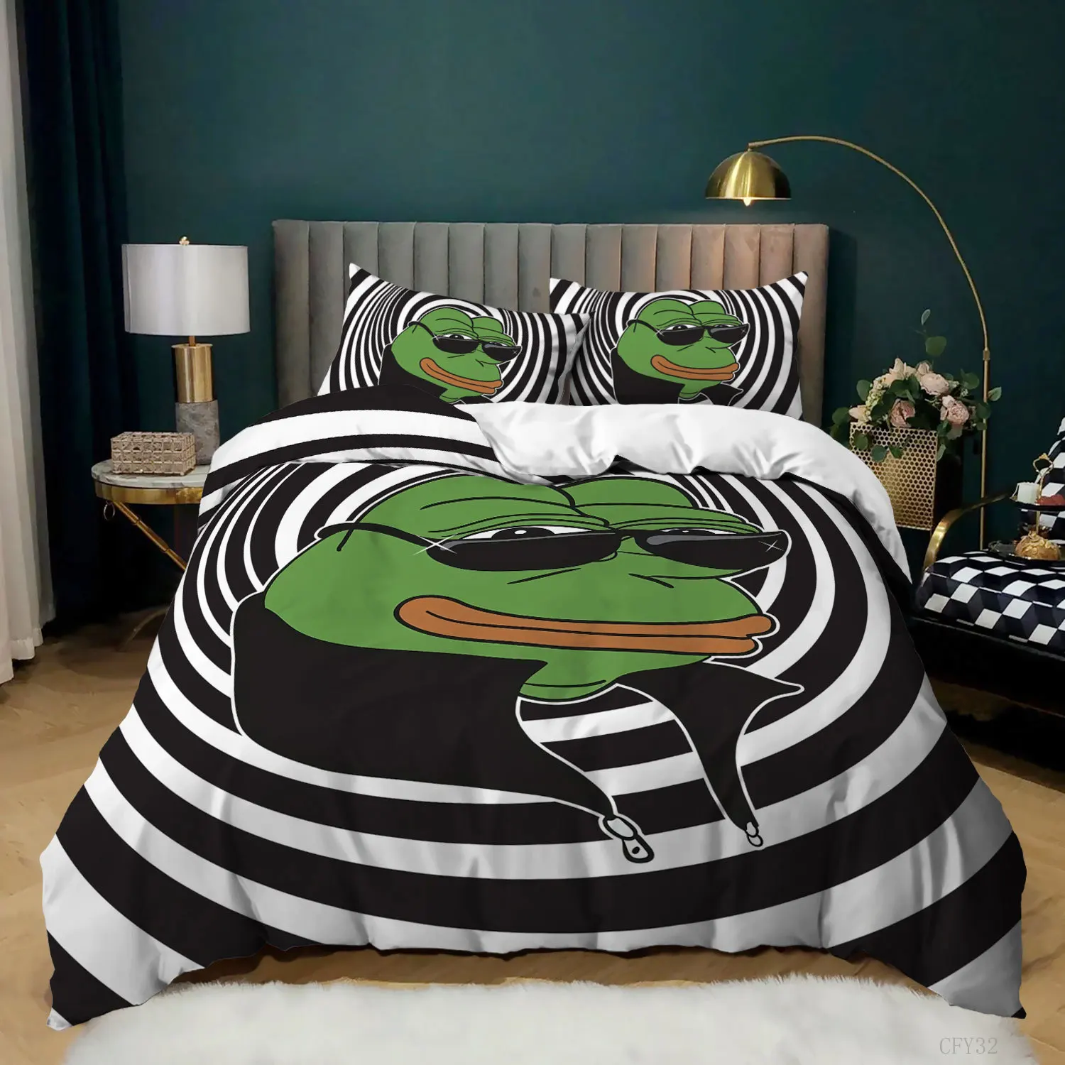 Frog Duvet Cover Set King Size - 3D Printing Quilting recension och pris