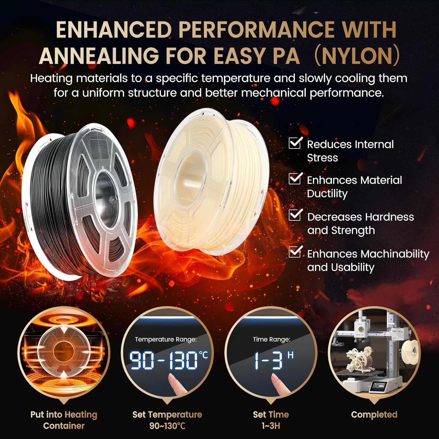 SUNLU 2KG Easy-to-Print Nylon  - 3D Printing Nylon Filament recension och pris