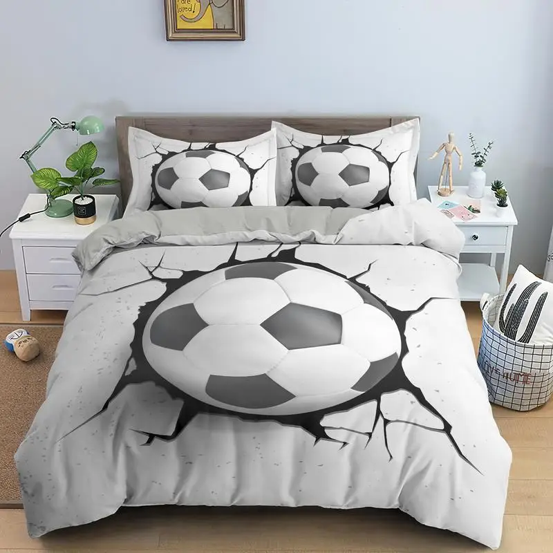 3D Football Bedding Set Soccer - 3D Printing Quilting recension och pris