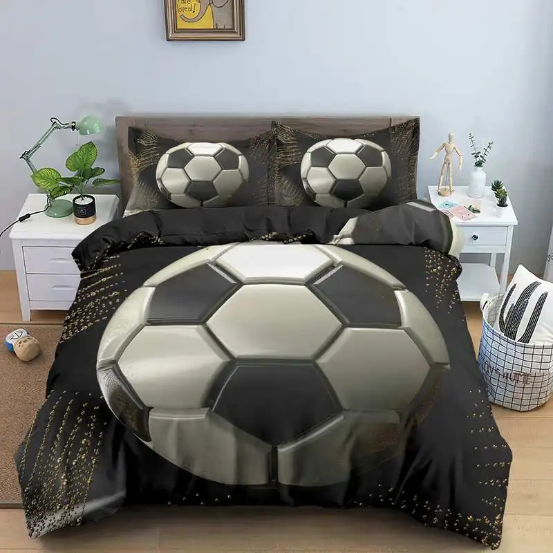 3D Football Bedding Set Soccer - 3D Printing Quilting recension och pris