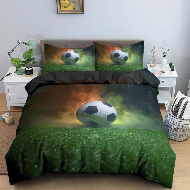 3D Football Bedding Set Soccer - 3D Printing Quilting recension och pris